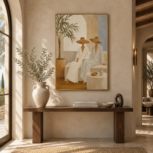 Palm Shade Figures Wall Art room scene 5 | Oildeco