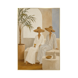 Palm Shade Figures Wall Art room scene 6 | Oildeco