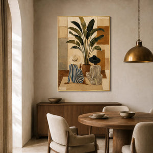 Tropical Vessel Still Life Wall Art styled interior scene 3 | Oildeco