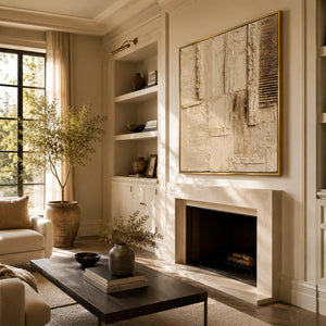 Woven Blocks Textured Wall Art styled in a contemporary entryway | Oildeco