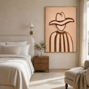 Western Contour Figure Wall Art styled interior scene 3 | Oildeco
