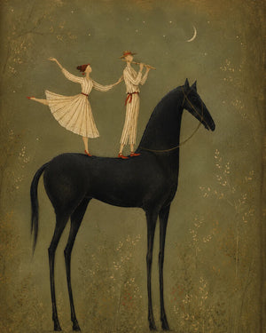 Equestrian Duet Figure Wall Art artwork view | Oildeco