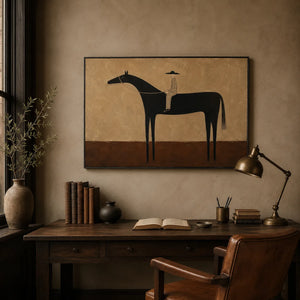 Quiet Rider Horse Wall Art styled interior scene 2 | Oildeco