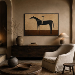 Quiet Rider Horse Wall Art styled interior scene 4 | Oildeco