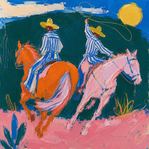 Chromatic Riders Horse Wall Art artwork view | Oildeco