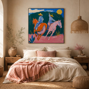 Chromatic Riders Horse Wall Art styled interior scene 4 | Oildeco