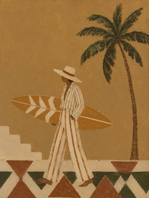 Palm Walk Figure Wall Art artwork view | Oildeco