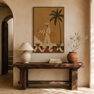 Palm Walk Figure Wall Art styled interior scene 3 | Oildeco