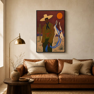 Desert Companion Horse Wall Art styled interior scene 1 | Oildeco