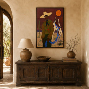 Desert Companion Horse Wall Art styled interior scene 3 | Oildeco