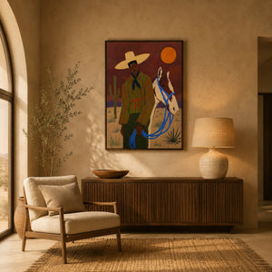 Desert Companion Horse Wall Art styled interior scene 4 | Oildeco