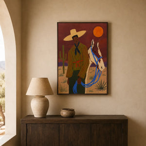 Desert Companion Horse Wall Art styled interior scene 5 | Oildeco