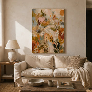 Pastel Botanica Floral Wall Art styled interior scene 1 | Oildeco