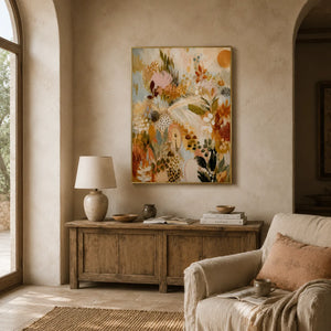 Pastel Botanica Floral Wall Art styled interior scene 4 | Oildeco