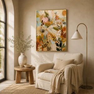 Pastel Botanica Floral Wall Art styled interior scene 5 | Oildeco