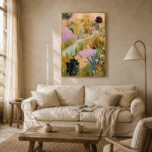 Wildflower Path Floral Wall Art styled interior scene 2 | Oildeco