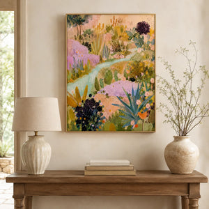 Wildflower Path Floral Wall Art styled interior scene 3 | Oildeco