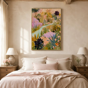 Wildflower Path Floral Wall Art styled interior scene 4 | Oildeco