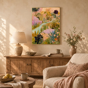 Wildflower Path Floral Wall Art styled interior scene 5 | Oildeco