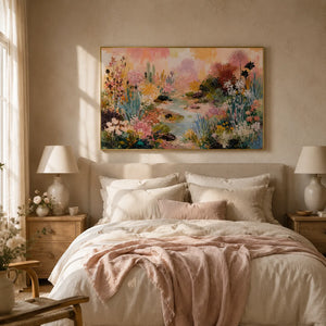 Blossom Creek Floral Wall Art styled interior scene 3 | Oildeco