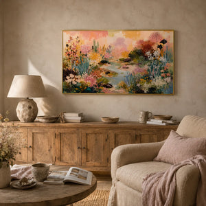 Blossom Creek Floral Wall Art styled interior scene 4 | Oildeco
