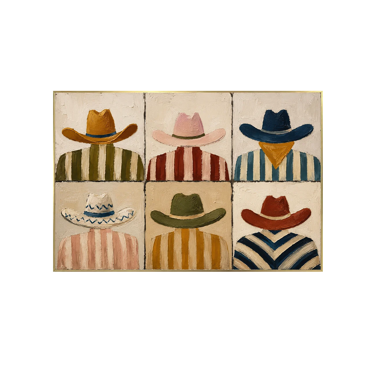 Western Hat Grid Wall Art