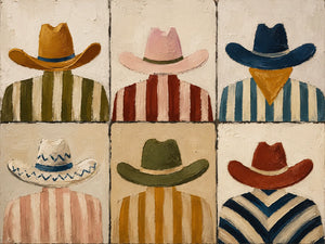 Western Hat Grid Wall Art artwork view | OILDECO