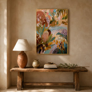 Desert Bloom Abstract Wall Art styled interior scene 2 | OILDECO