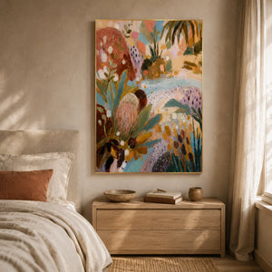 Desert Bloom Abstract Wall Art styled interior scene 4 | OILDECO