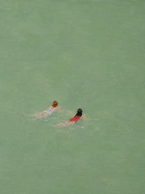 Sea Green Swimmers Wall Art artwork view | OILDECO