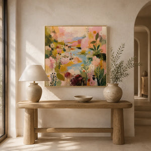 Garden Parade Floral Wall Art styled interior scene 2 | OILDECO