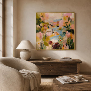 Garden Parade Floral Wall Art styled interior scene 5 | OILDECO