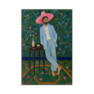 Pink Hat Gentleman Wall Art | OILDECO