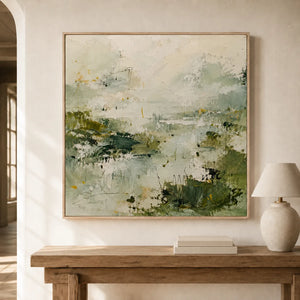 Sage Marsh Abstract Wall Art styled interior scene 2 | OILDECO