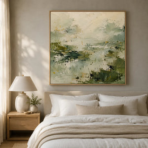 Sage Marsh Abstract Wall Art styled interior scene 3 | OILDECO