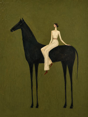 Midnight Horsewoman Figure Wall Art artwork view | OILDECO