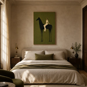 Midnight Horsewoman Figure Wall Art styled interior scene 2 | OILDECO