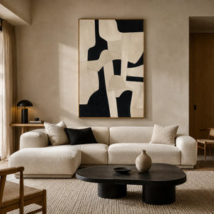Ivory Forms Abstract Wall Art styled interior scene 1 | OILDECO