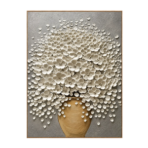 White Blossom Floral Wall Art | OILDECO