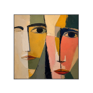 Colorblock Faces Abstract Wall Art | OILDECO
