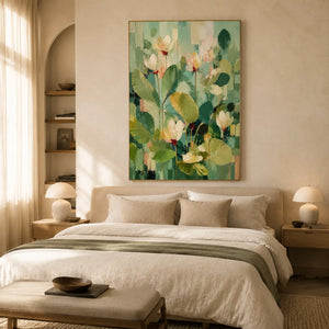 Spring Canopy Floral Wall Art styled interior scene 2 | OILDECO