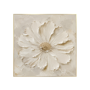 Ivory Daisy Relief Wall Art | OILDECO