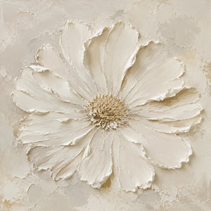 Ivory Daisy Relief Wall Art artwork view | OILDECO
