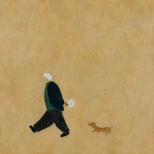 Golden Stroll Figure Wall Art artwork view | OILDECO