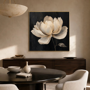 Midnight Magnolia Floral Wall Art styled interior scene 2 | OILDECO