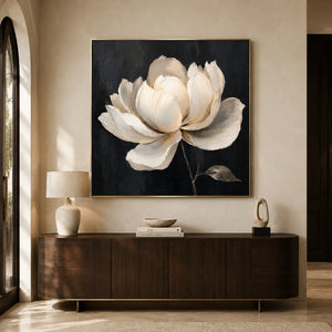 Midnight Magnolia Floral Wall Art styled interior scene 4 | OILDECO