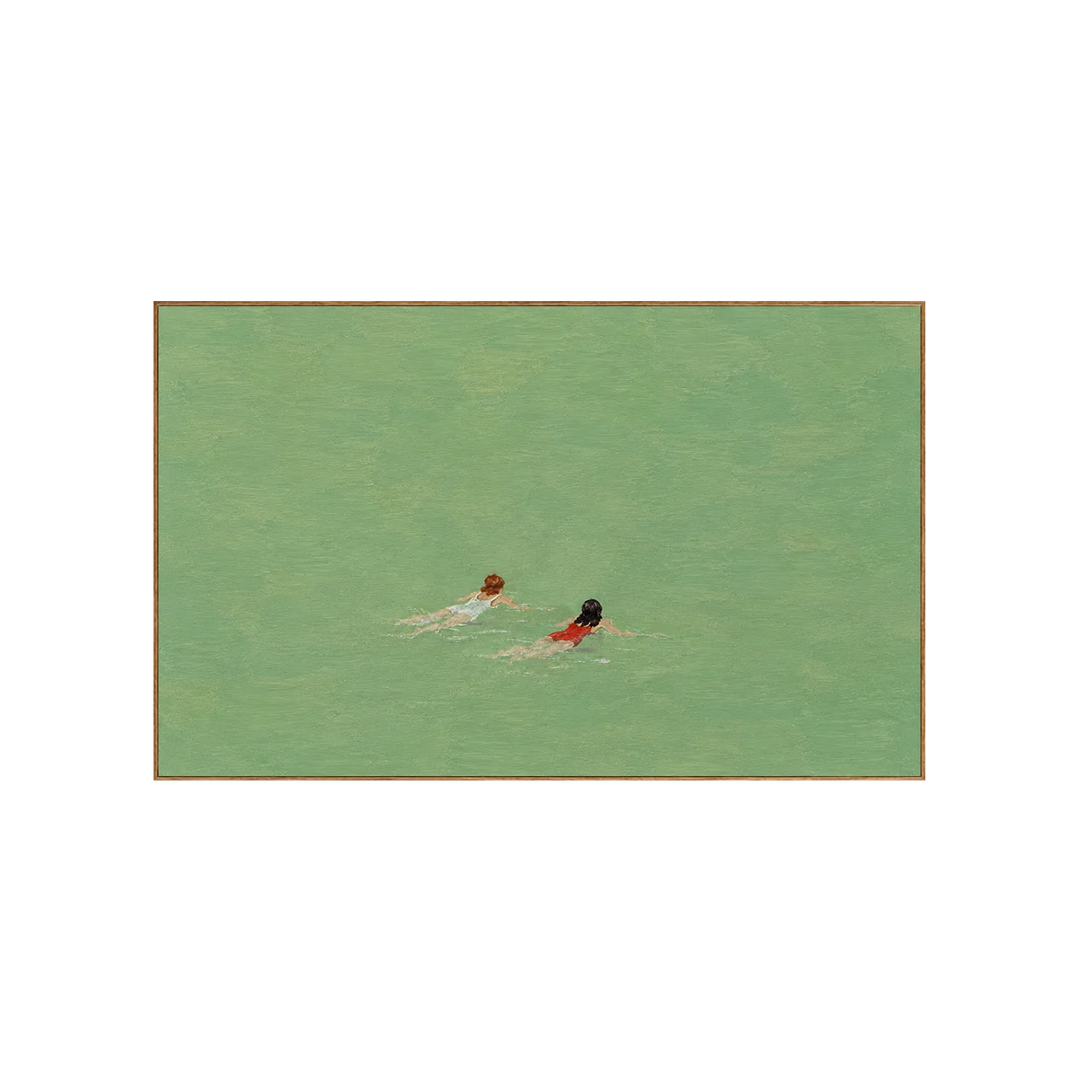 Emerald Swimmers Figure Wall Art