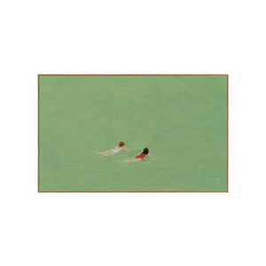 Emerald Swimmers Figure Wall Art | OILDECO