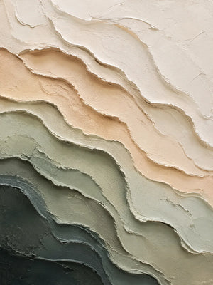 Sage Strata Textured Wall Art artwork view | OILDECO