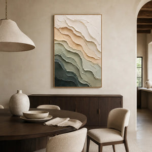 Sage Strata Textured Wall Art styled interior scene 5 | OILDECO